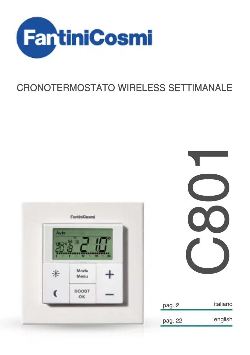 Page 1 de la notice Manuel utilisateur Fantini Cosmi C801