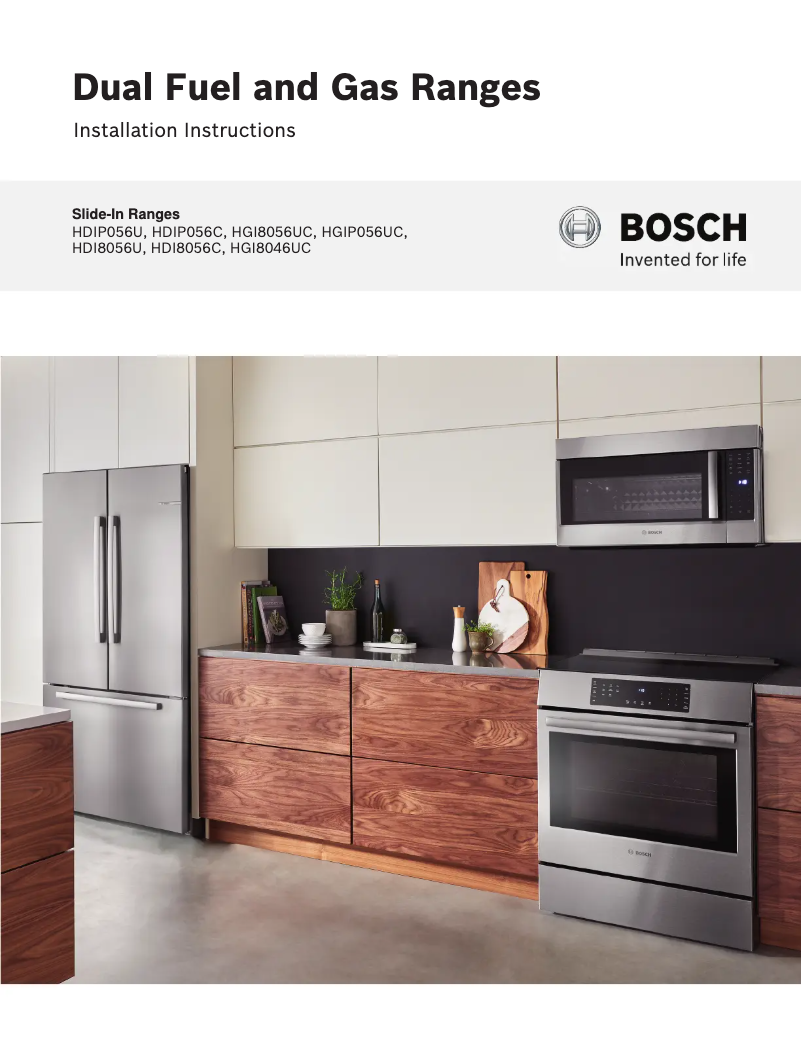 Página 1 del manual Guía de instalación Bosch HGI8046UC