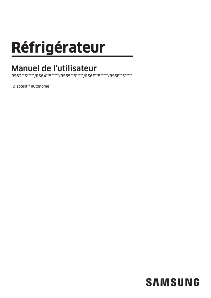 Page 1 de la notice Manuel utilisateur Samsung RS62DG5003S9