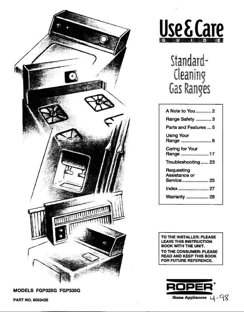 Image de la première page du manuel de l'appareil FGP335GN0