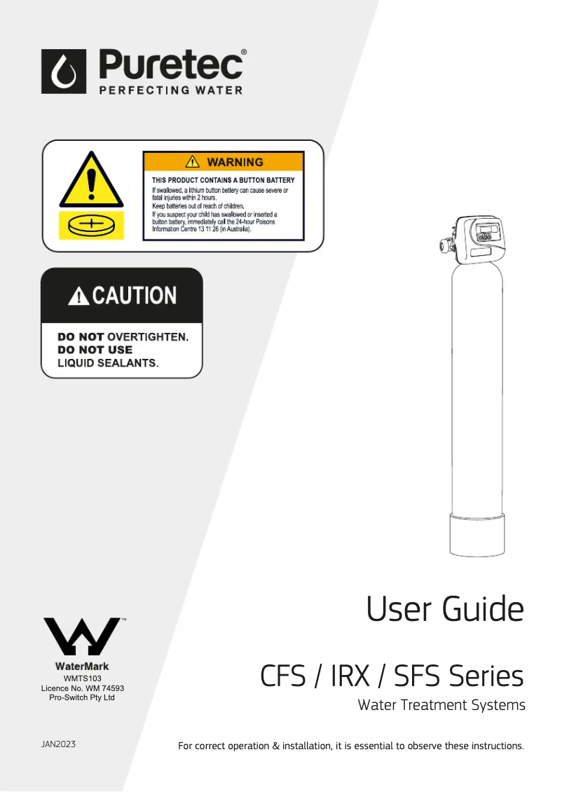 Página 1 del manual Manual de usuario Puretec CFS4000