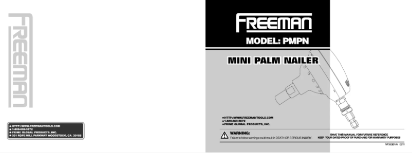 Page 1 de la notice Manuel utilisateur Freeman PMPN