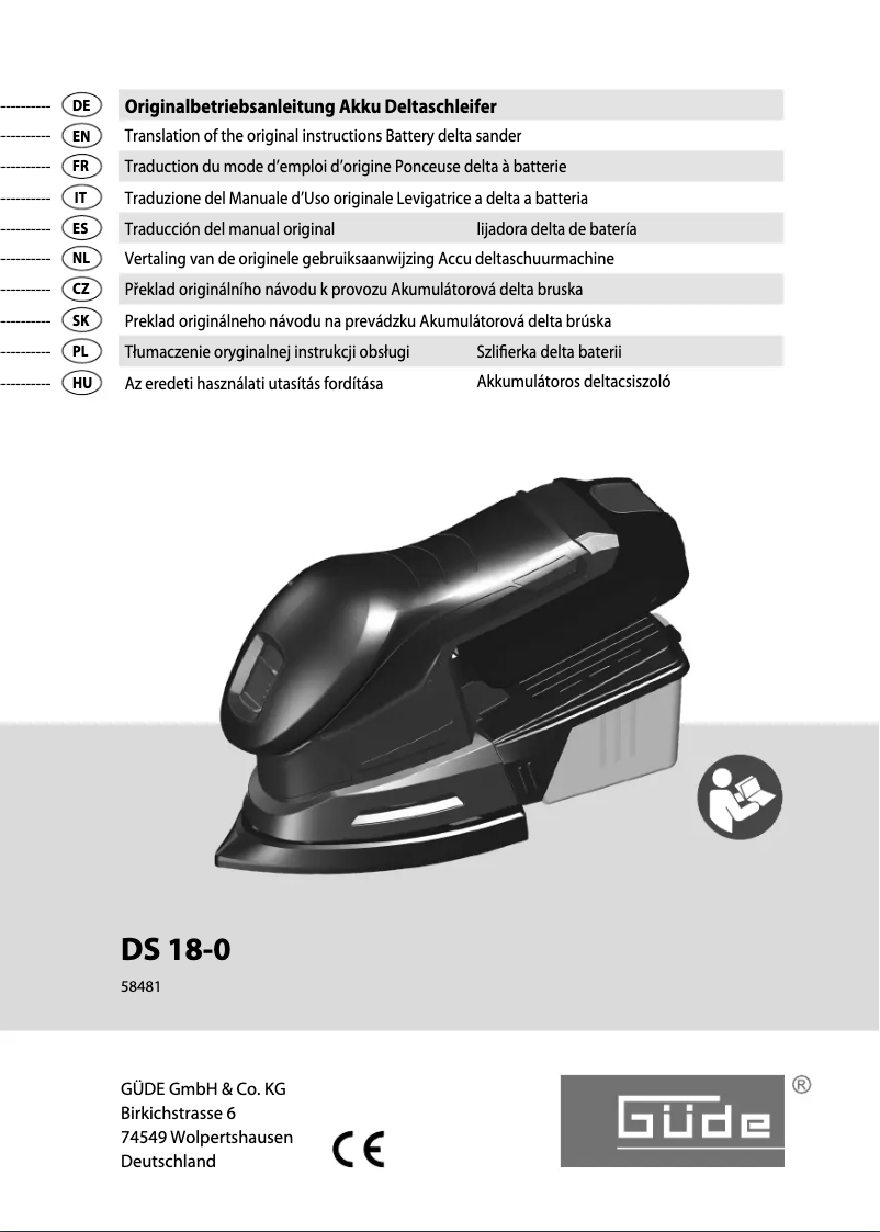 Page n°1 - Manuel utilisateur Güde DS 18-0