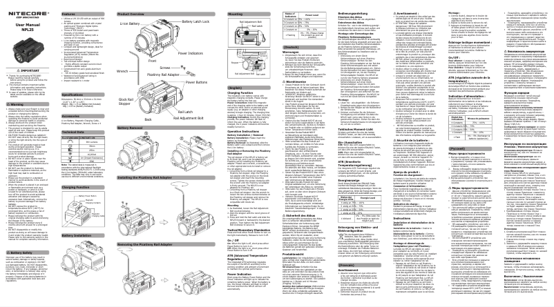 Page n°1 - Manuel utilisateur Nitecore NPL25