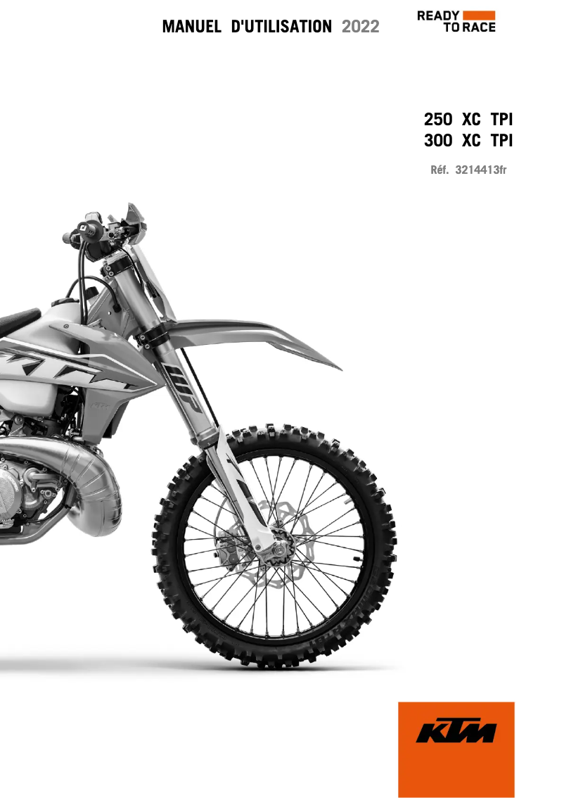Page 1 de la notice Manuel utilisateur KTM 250 XC TPI (2022)