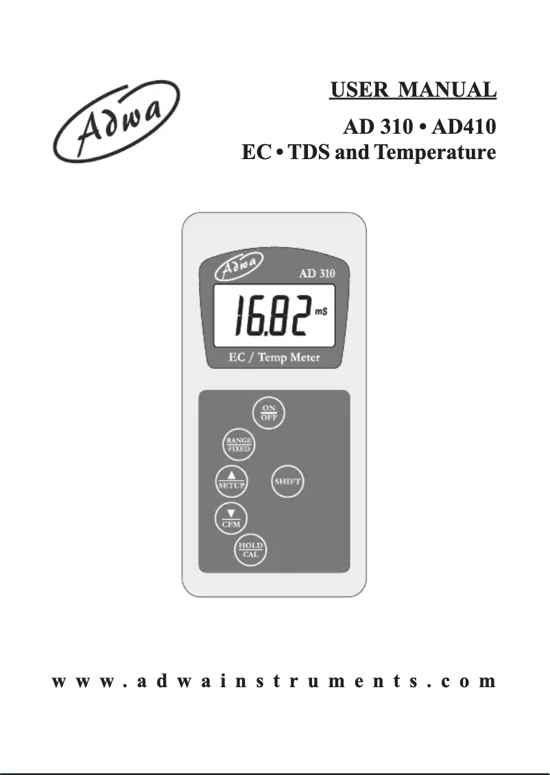 Image de la première page du manuel de l'appareil AD410