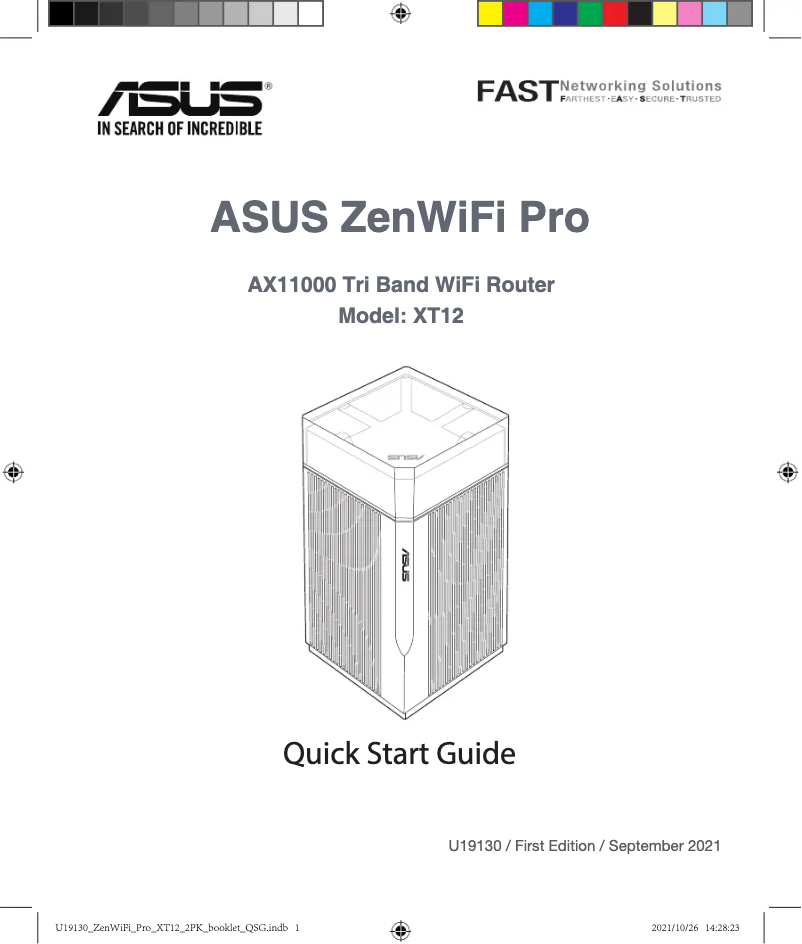 Page n°1 - Guide de démarrage rapide Asus ZenWiFi Pro XT12
