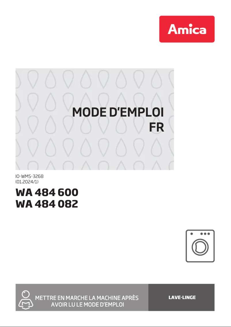 Page n°1 - Manuel utilisateur Amica WA 484 600