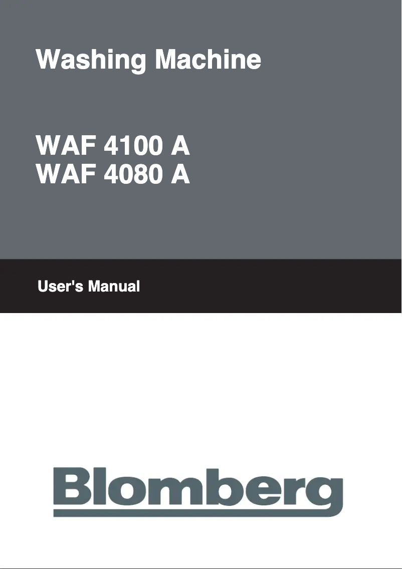 Image de la première page du manuel de l'appareil WAF 4080 A