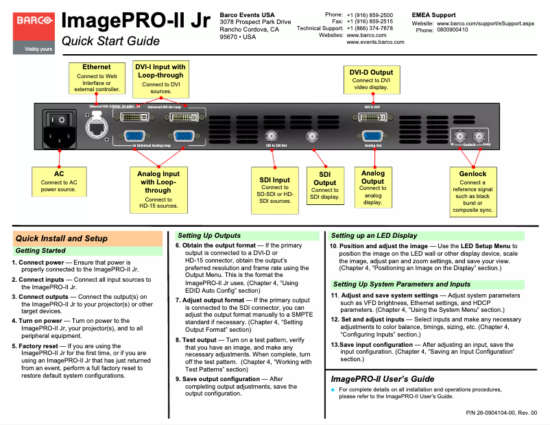 Image de la première page du manuel de l'appareil ImagePRO-II Jr