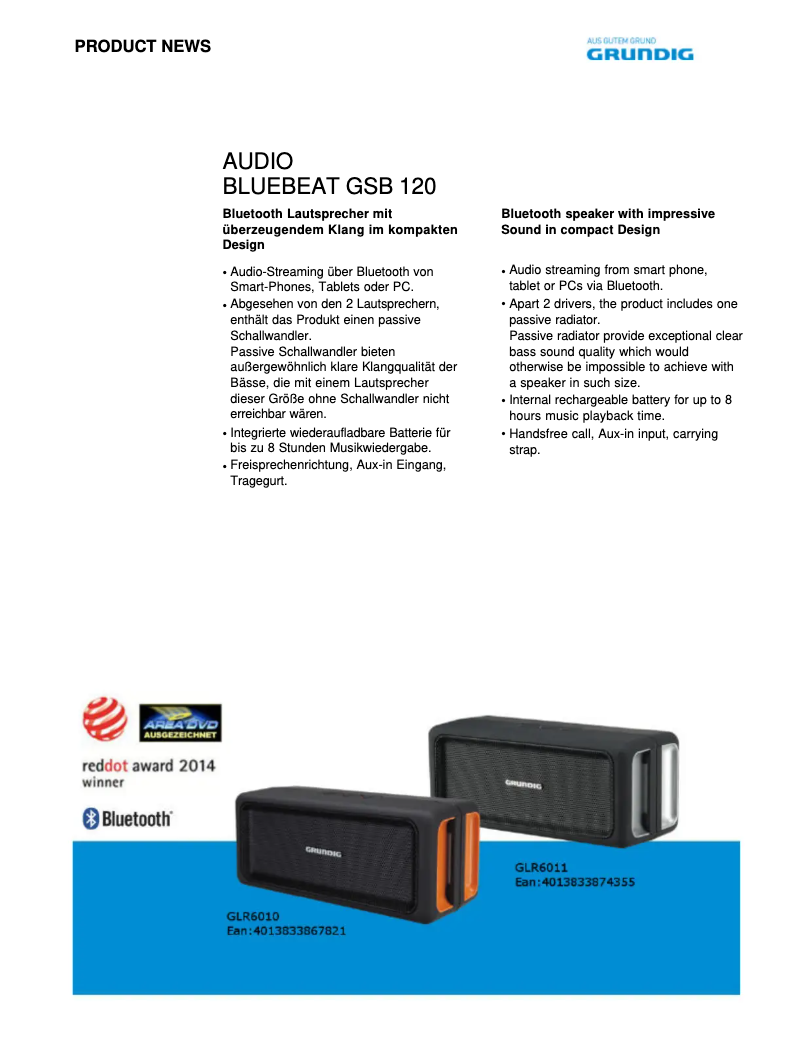 Image de la première page du manuel de l'appareil GSB 120