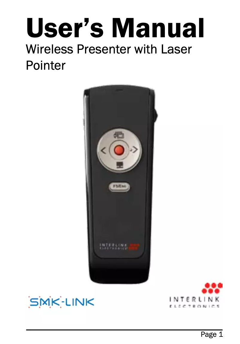 Página 1 del manual Manual de usuario SMK-Link VP4550