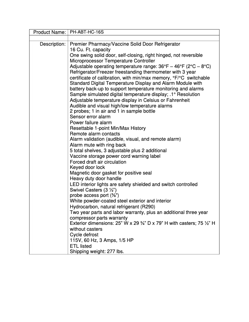 Page 1 de la notice Manuel utilisateur American BioTech Supply PH-ABT-16S