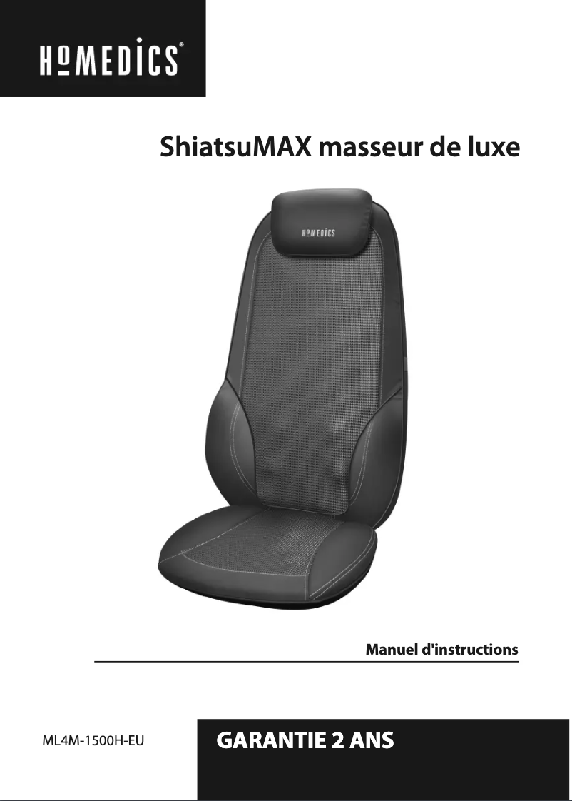 Page 1 of the manual User Manual Homedics ShiatsuMAX ML4M-1500H-EU