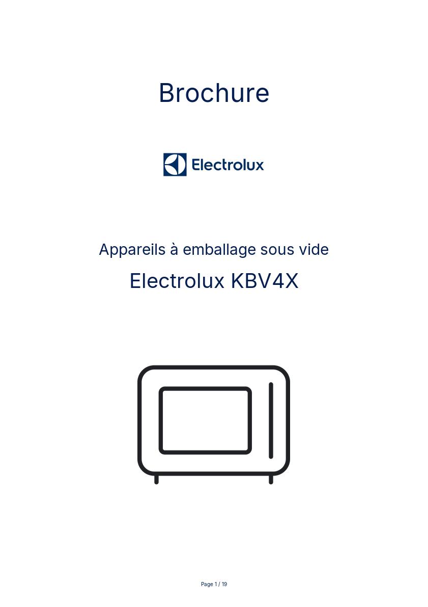 Page n°1 - Brochure Electrolux KBV4X