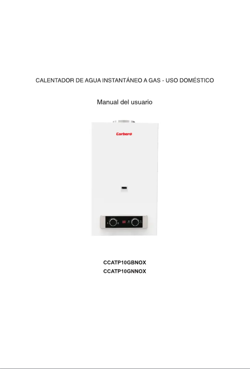 Page 1 de la notice Manuel utilisateur Corbero CCATP10GBNOX