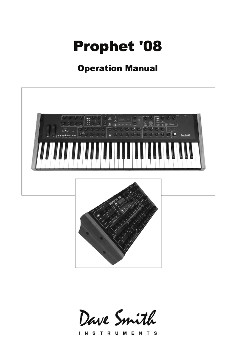 Página 1 del manual Manual de usuario Dave Smith Prophet ’08