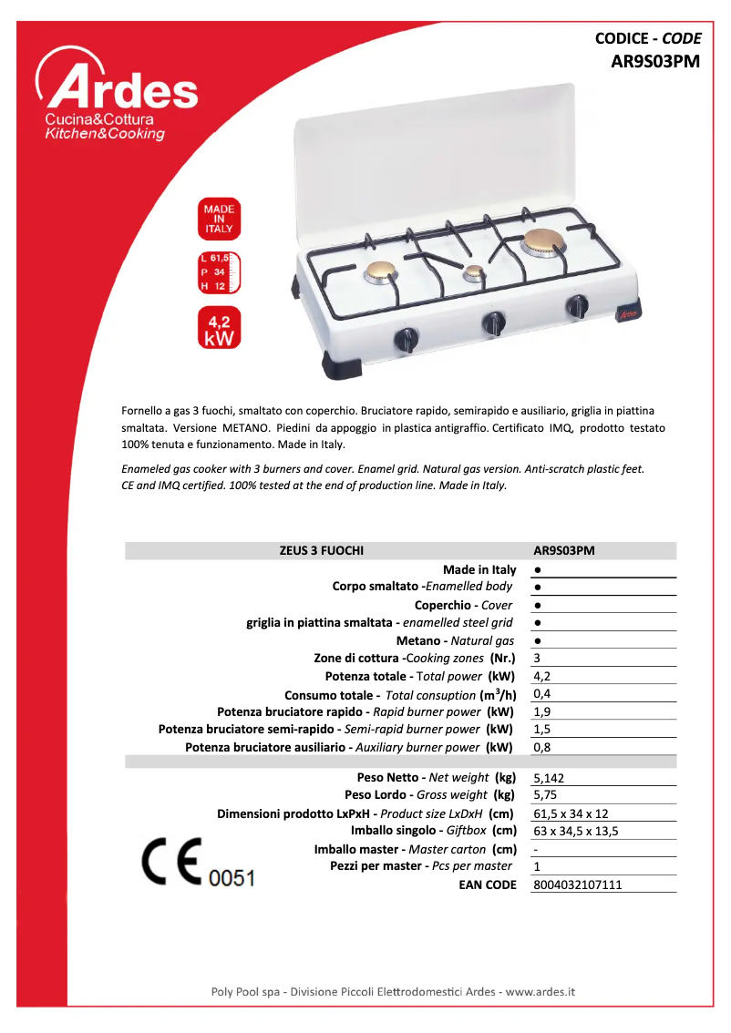 Imagen de la primera página del manual del dispositivo AR9S03P