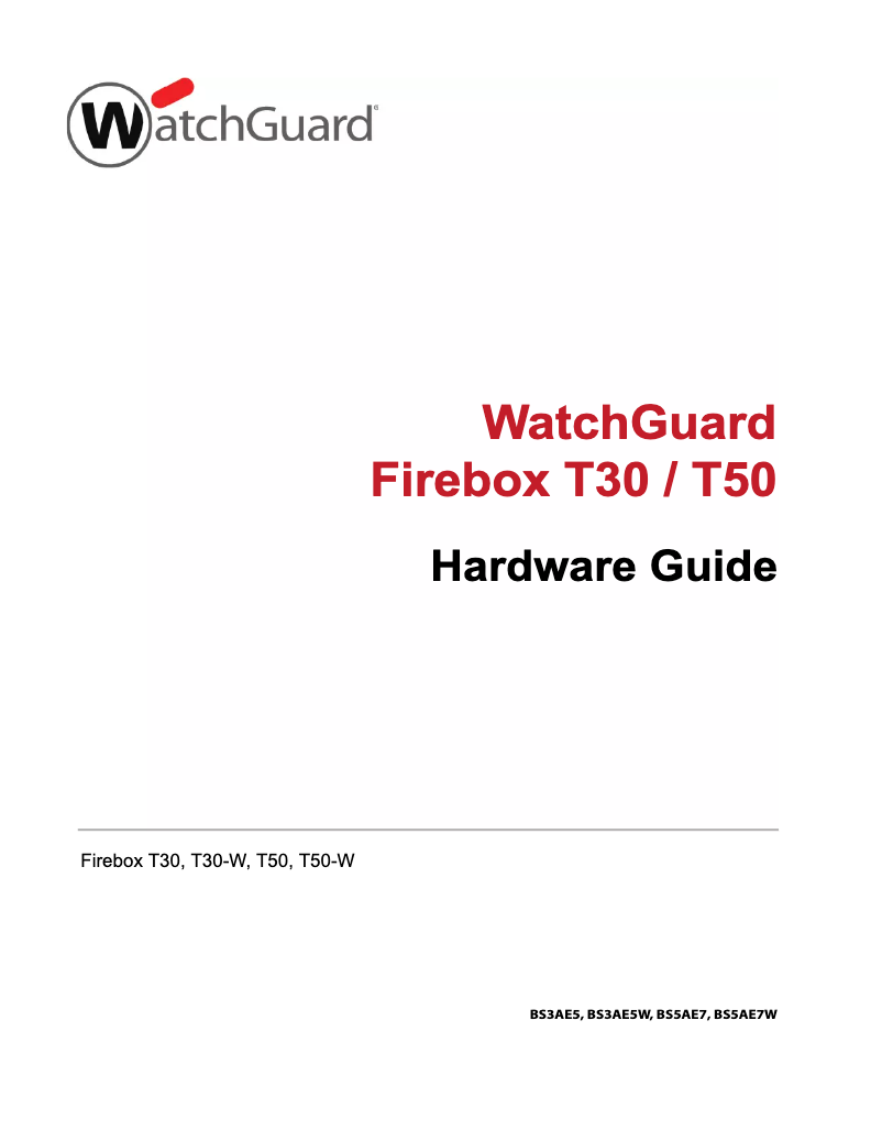 Page 1 de la notice Manuel utilisateur WatchGuard Firebox WGT50