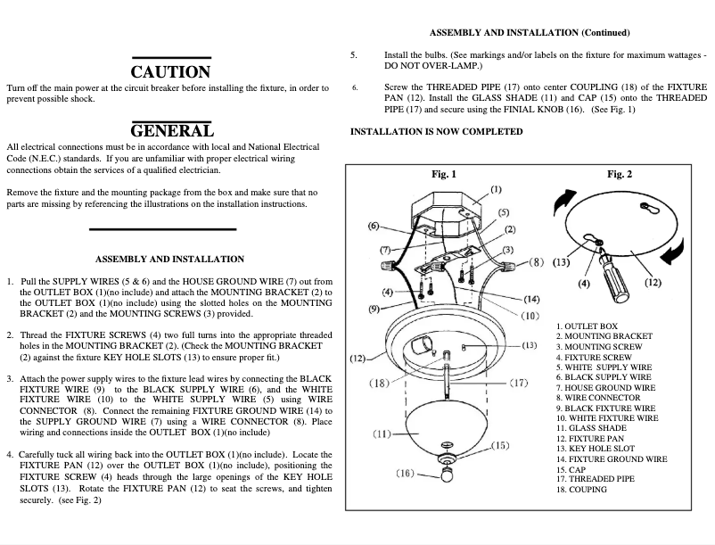 Page n°1 - Manuel utilisateur Forte Lighting 6029-03-55