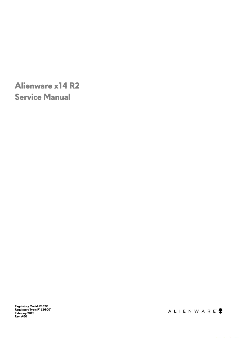 Page 1 de la notice Manuel utilisateur Alienware x14 R2