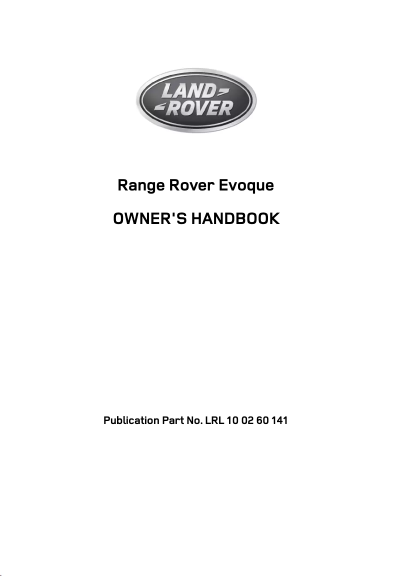 Image de la première page du manuel de l'appareil Range Rover Evoque (2014)
