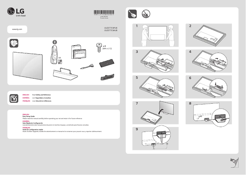 Page 1 de la notice Manuel utilisateur LG OLED77C9AUB