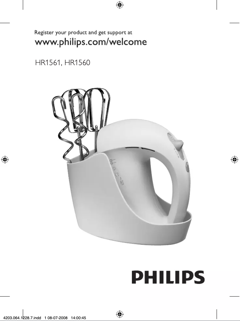 Page 1 de la notice Manuel utilisateur Philips HR1561