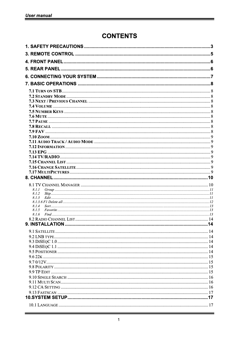 Page 1 de la notice Manuel utilisateur SAB 3500