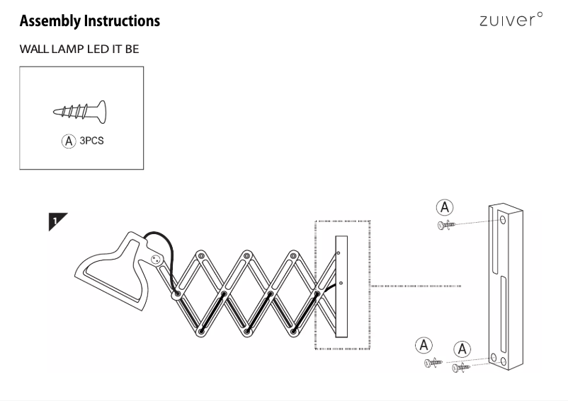Página 1 del manual Manual de usuario Zuiver Led It Be