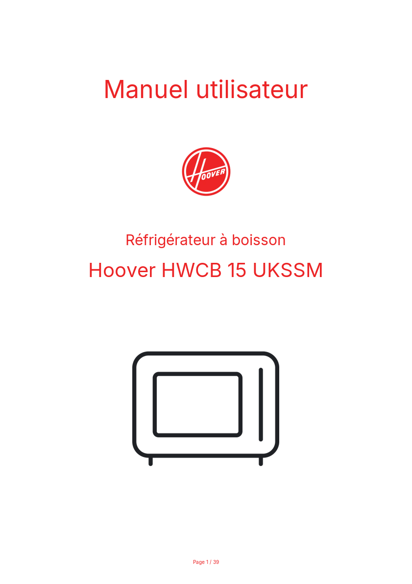 Image de la première page du manuel de l'appareil HWCB 15 UKSSM