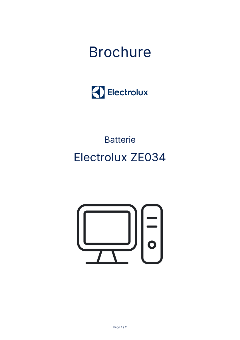 Page n°1 - Brochure Electrolux ZE034
