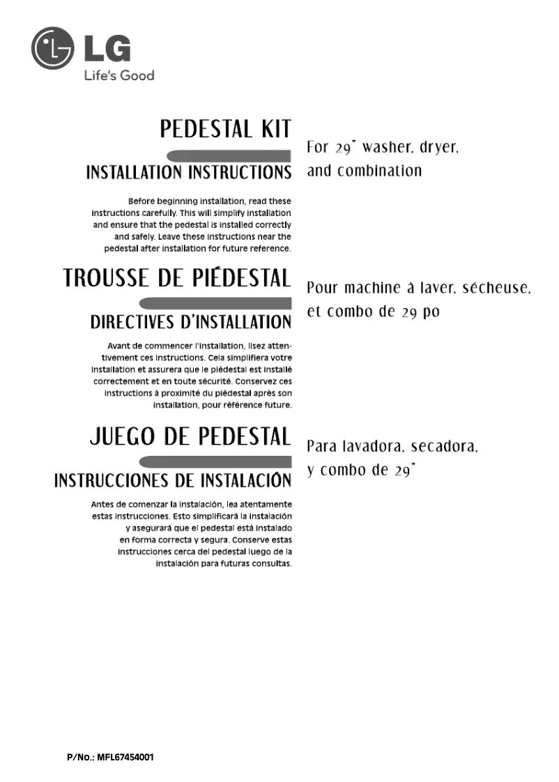 Página 1 del manual Manual de usuario LG WDP5V