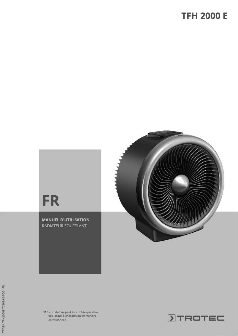 Page n°1 - Manuel utilisateur Trotec TFH 2000 E