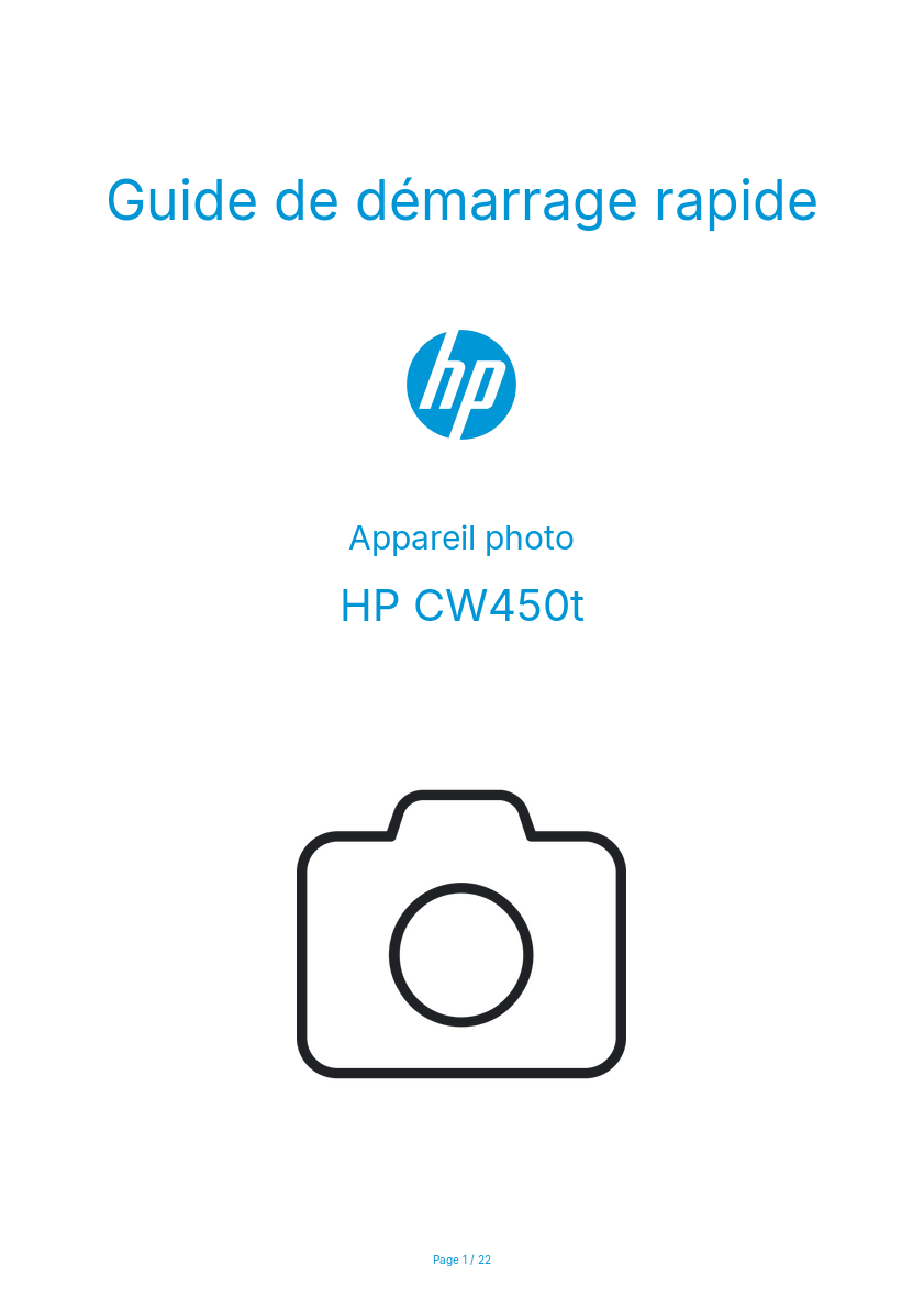 Page n°1 - Guide de démarrage rapide HP CW450t