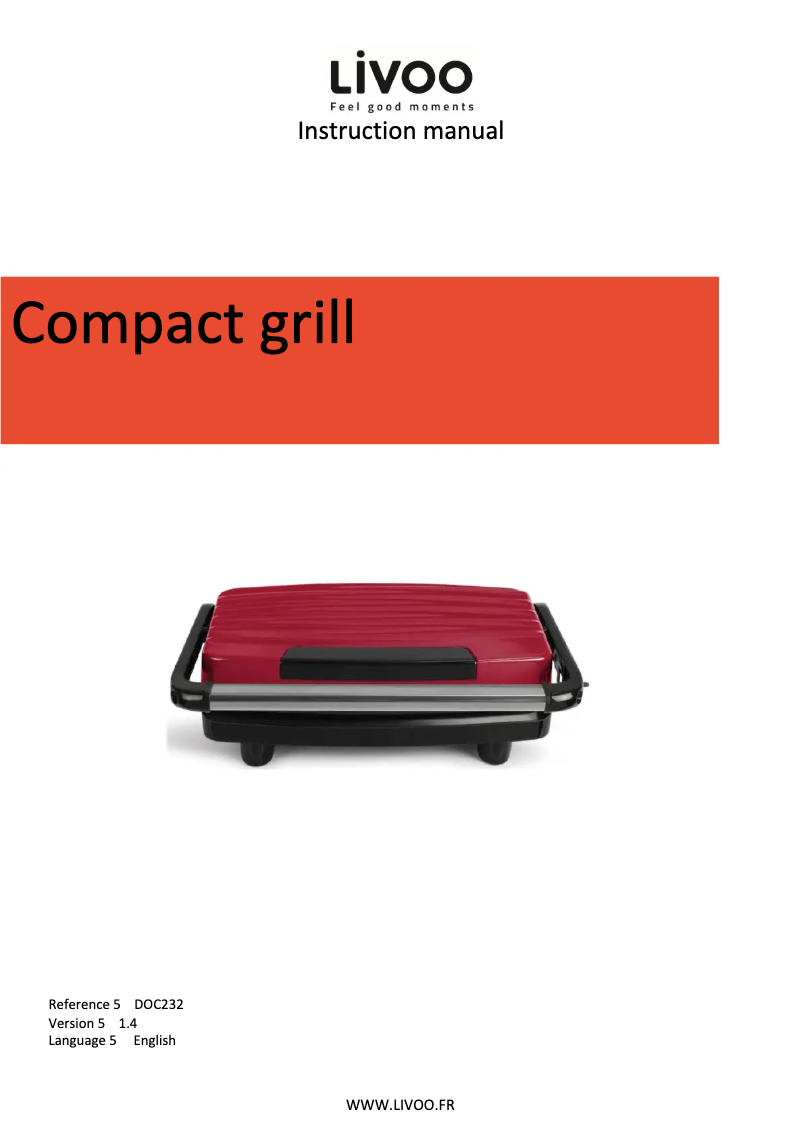 Page 1 de la notice Manuel utilisateur Livoo DOC232