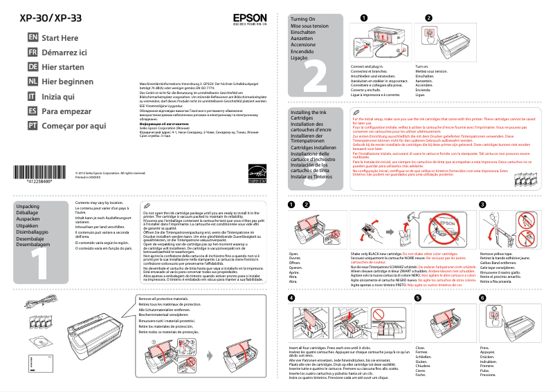 Page 1 de la notice Mode d'emploi Epson Expression Home XP-30
