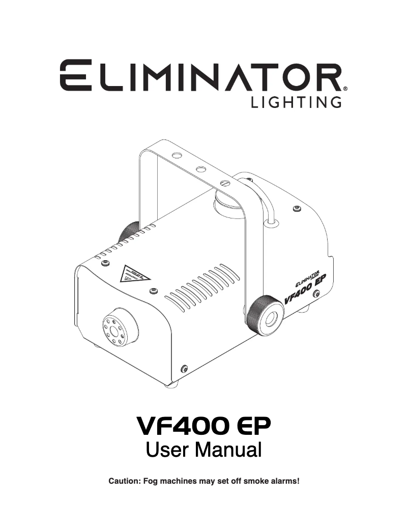 Page n°1 - Manuel utilisateur Eliminator Lighting VF400 EP