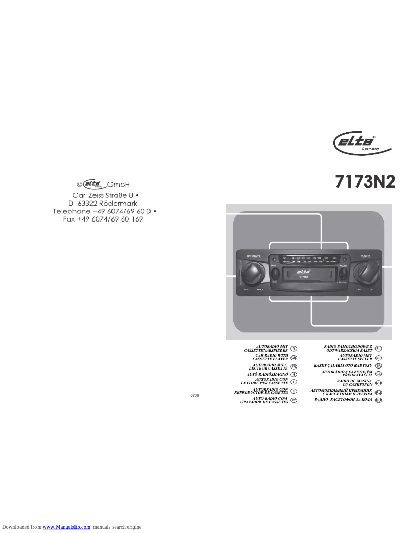 Image de la première page du manuel de l'appareil 7173