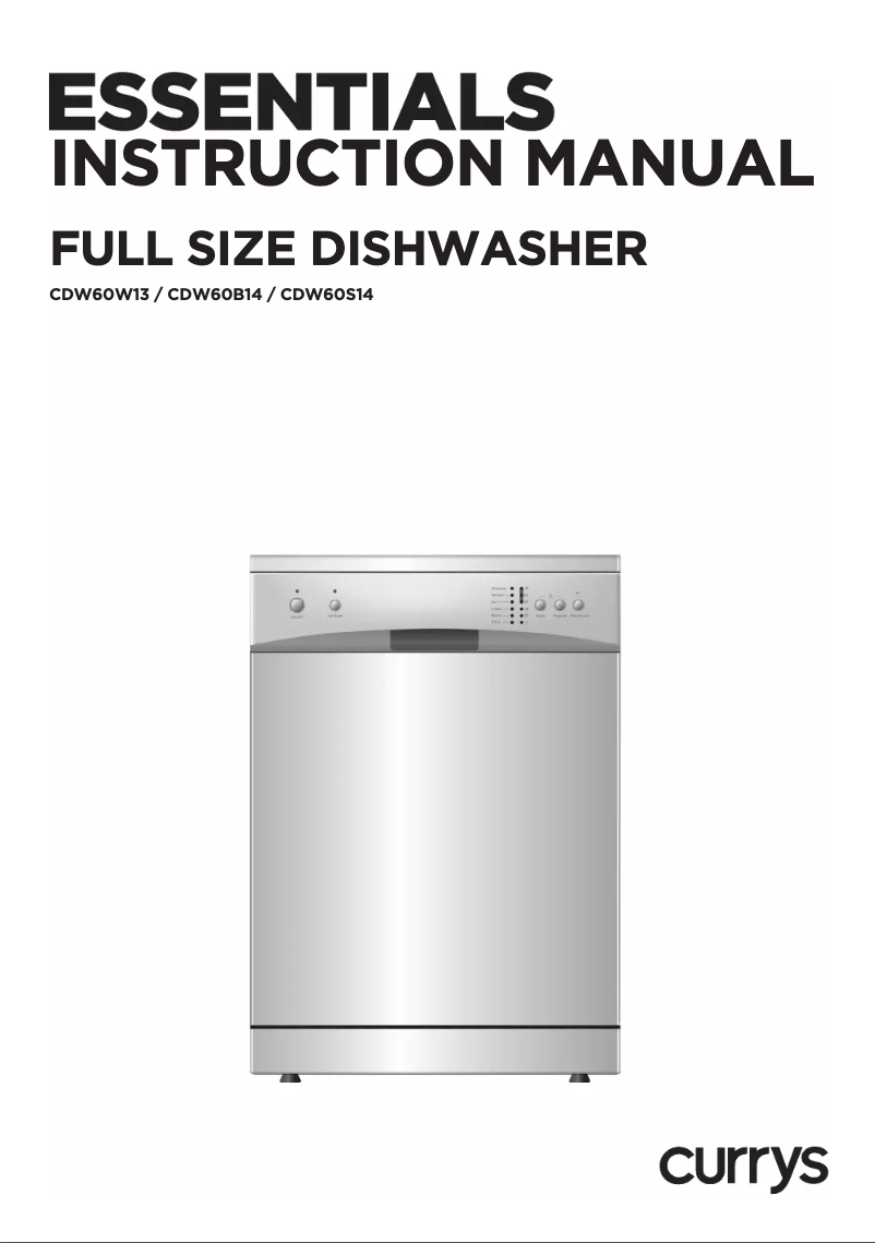 Page 1 de la notice Manuel utilisateur Currys Essentials CDW60W13