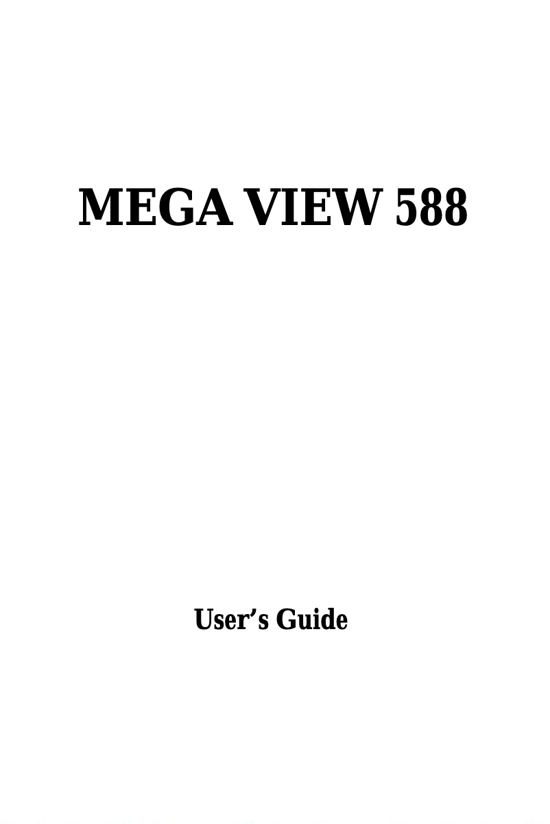 Image de la première page du manuel de l'appareil MEGA View 588