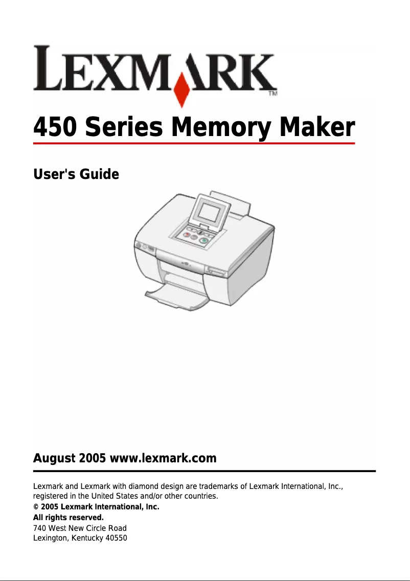 Image de la première page du manuel de l'appareil P450