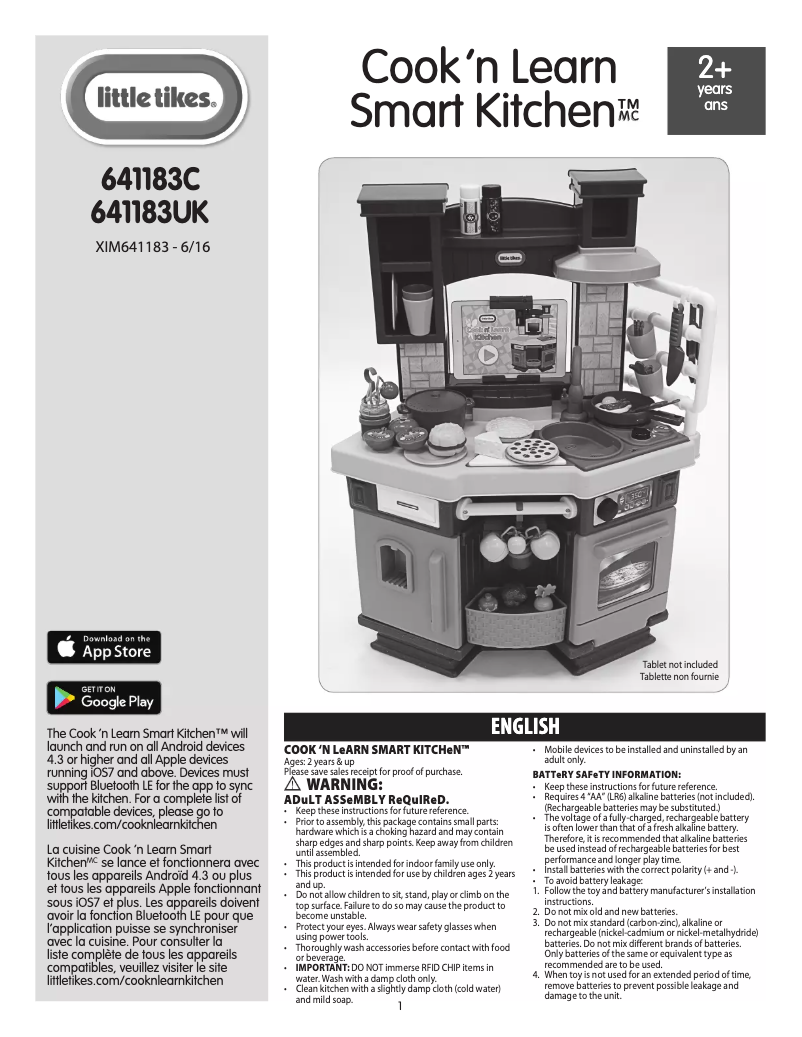 Page 1 de la notice Manuel utilisateur Little Tikes Cook 'n Learn Smart Kitchen