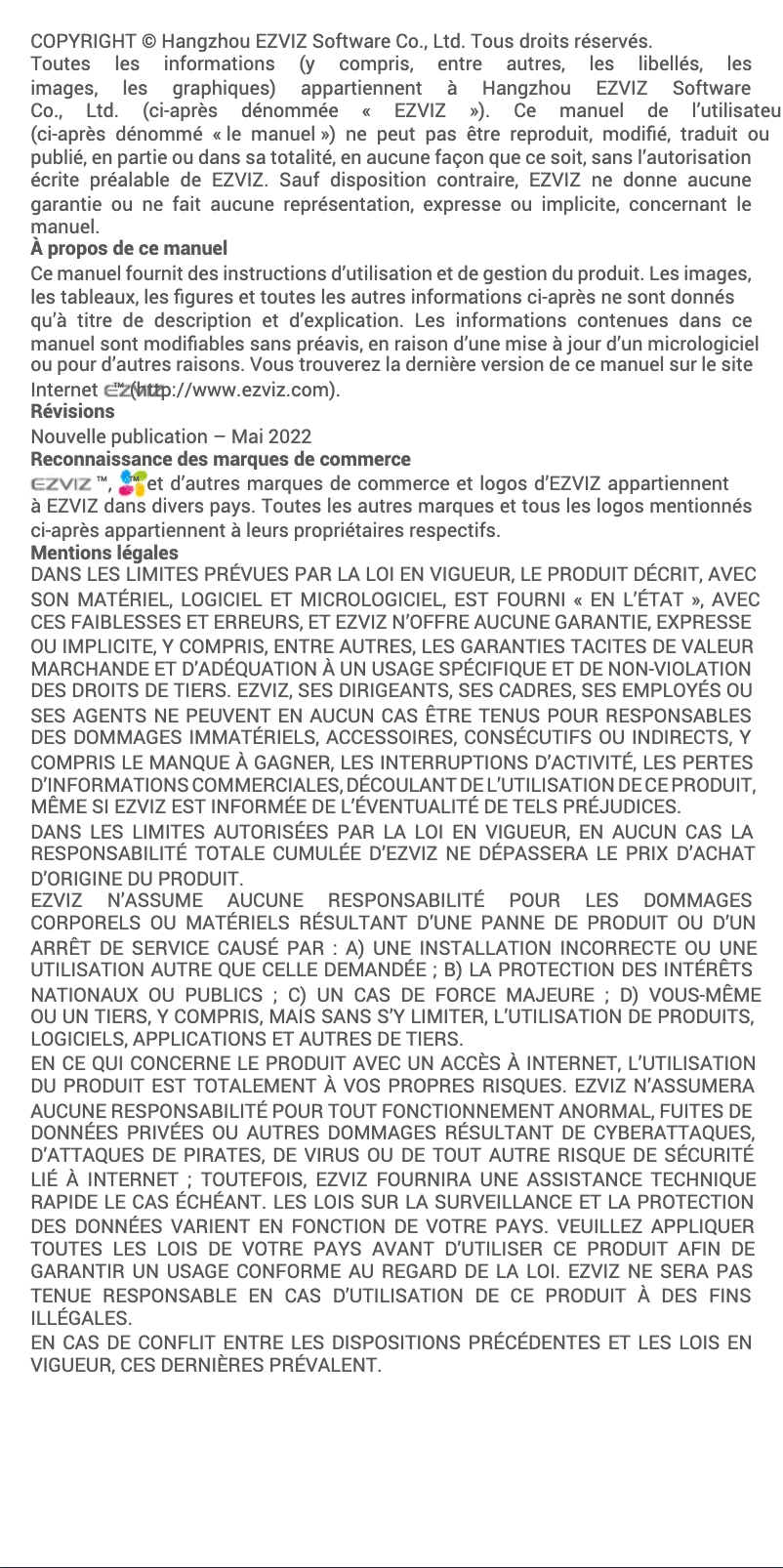 Image de la première page du manuel de l'appareil H3c Color