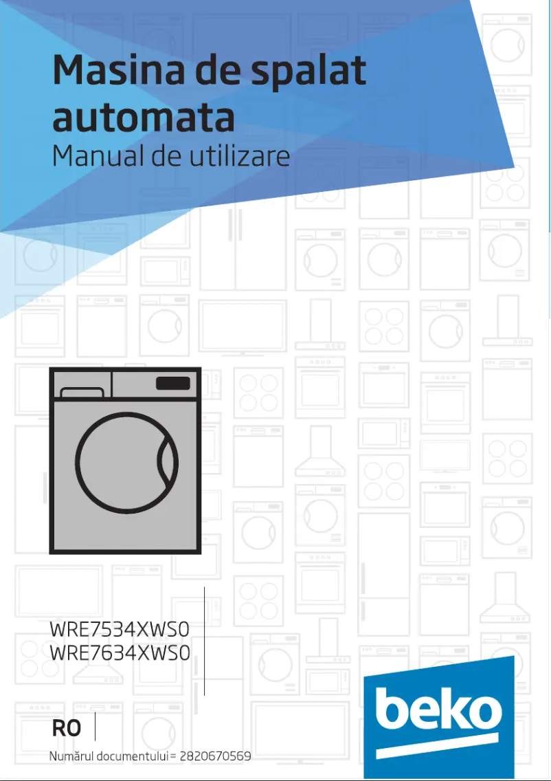 Page 1 de la notice Manuel utilisateur Beko WRE 7634 XWS0