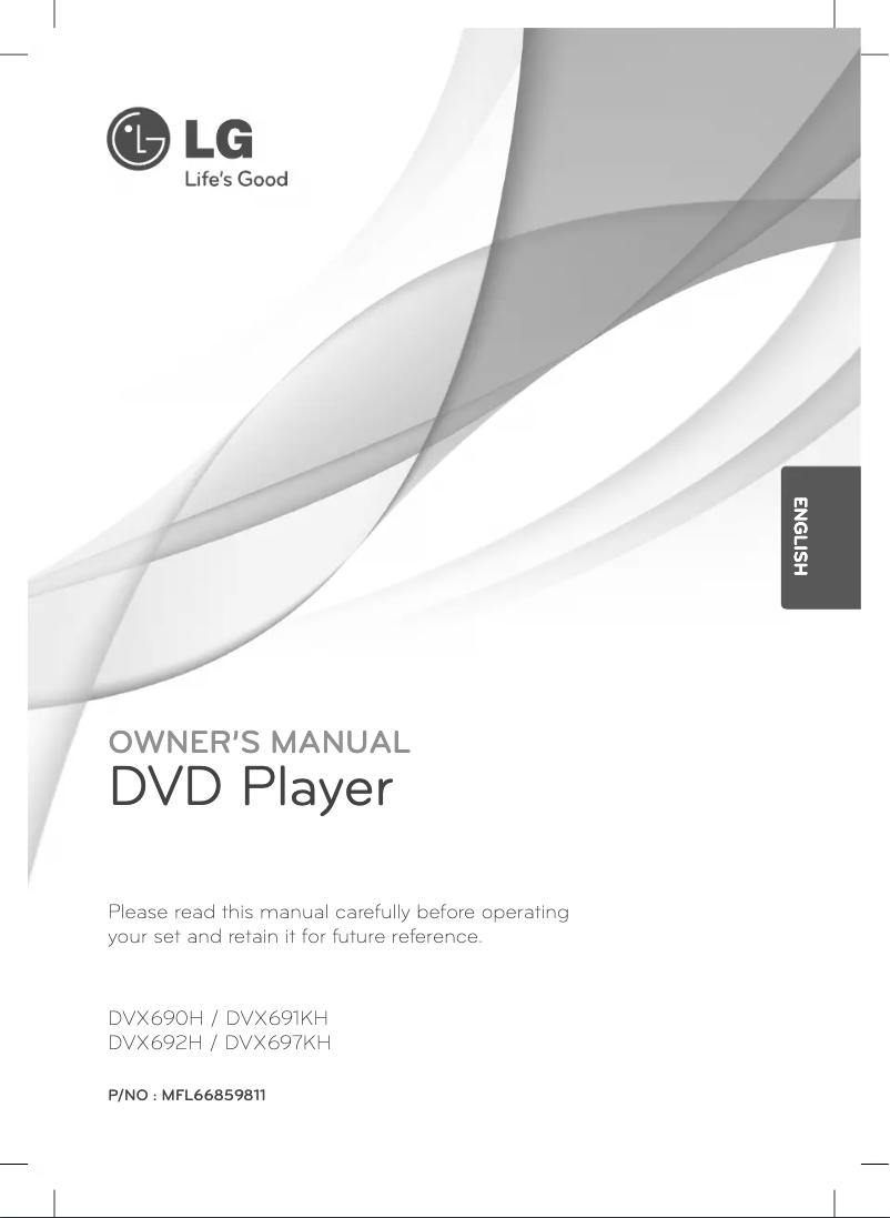 Page 1 de la notice Manuel utilisateur LG DVX697KH