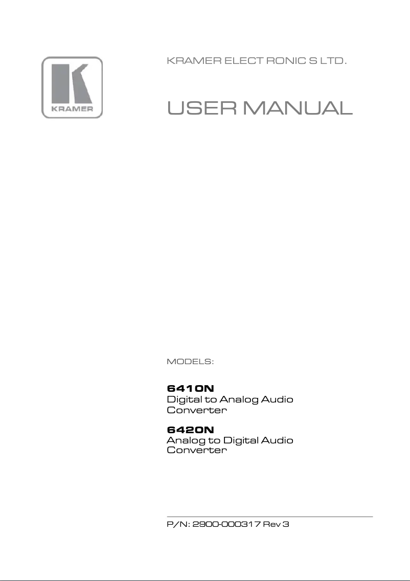 Página 1 del manual Manual de usuario Kramer 6410N