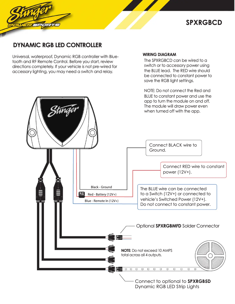 Page 1 de la notice Manuel utilisateur Stinger SPXRGBCD
