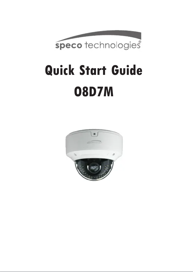 Page 1 de la notice Guide de démarrage rapide Speco Technologies O8D7M