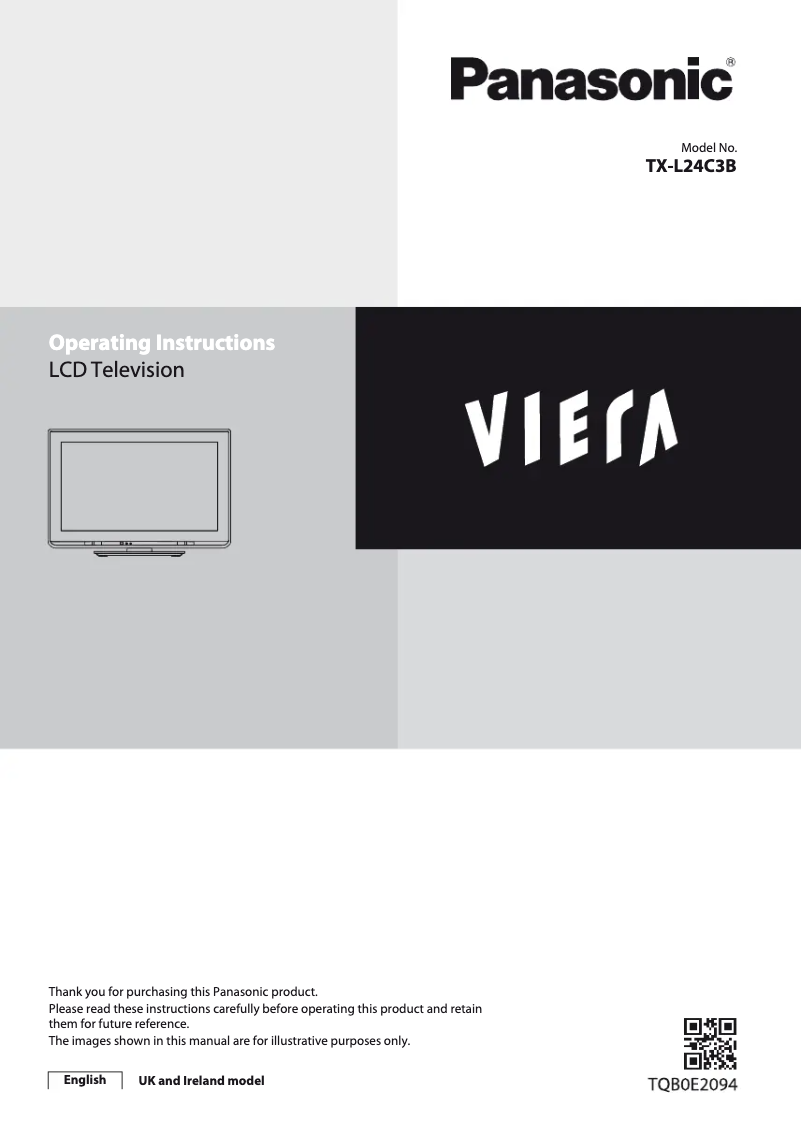 Image de la première page du manuel de l'appareil Viera TX-L24C3B